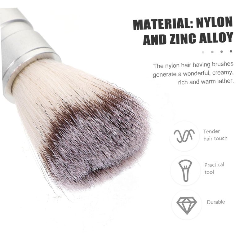 Mens Nylon Shaving Brush For Beard And Face Cleaning With Ergonomic Handle - Image 5
